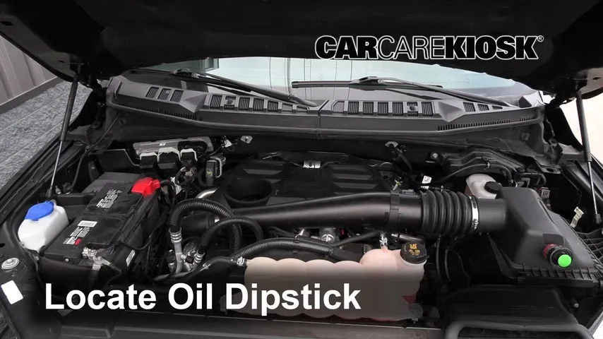 2018 Ford F-150 XLT 3.0L V6 Turbo Diesel Crew Cab Pickup Oil Check Oil Level